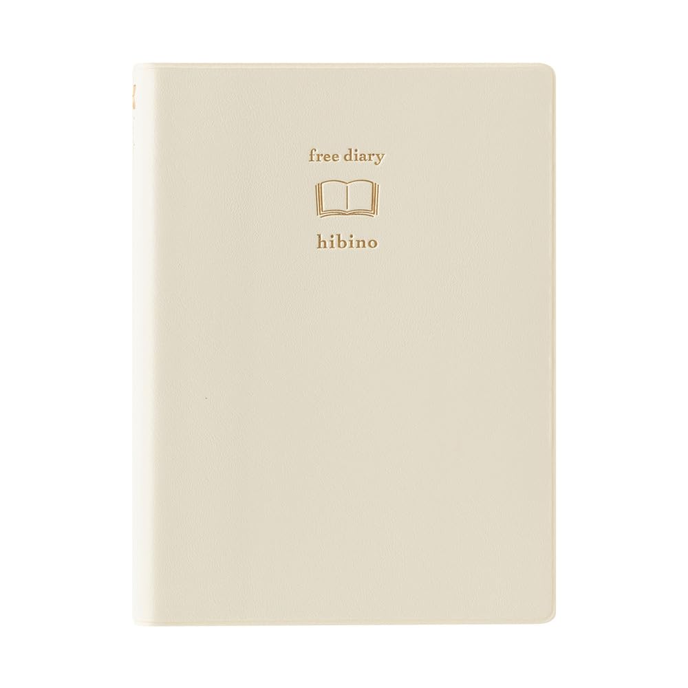 Midori Hibino A6 Free Tagebuch Elfenbein, 2 Seiten pro Tag Tagesplaner & Notizbuch, Japanische Schreibwaren 15395006
