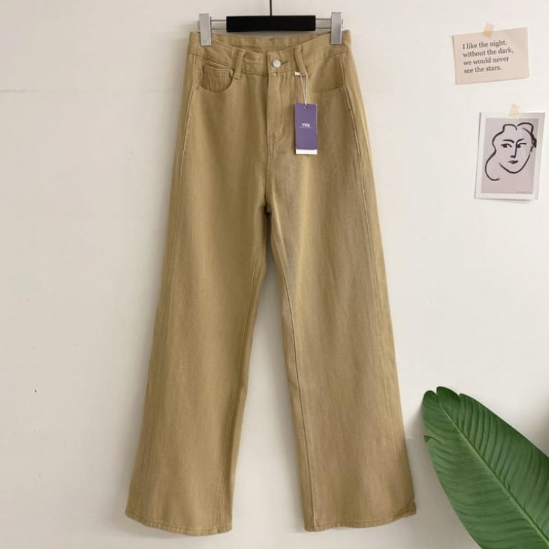 Honey J Men Two Lengths Two Fill Hidden Banding Cut Denim Straight Pants 4color