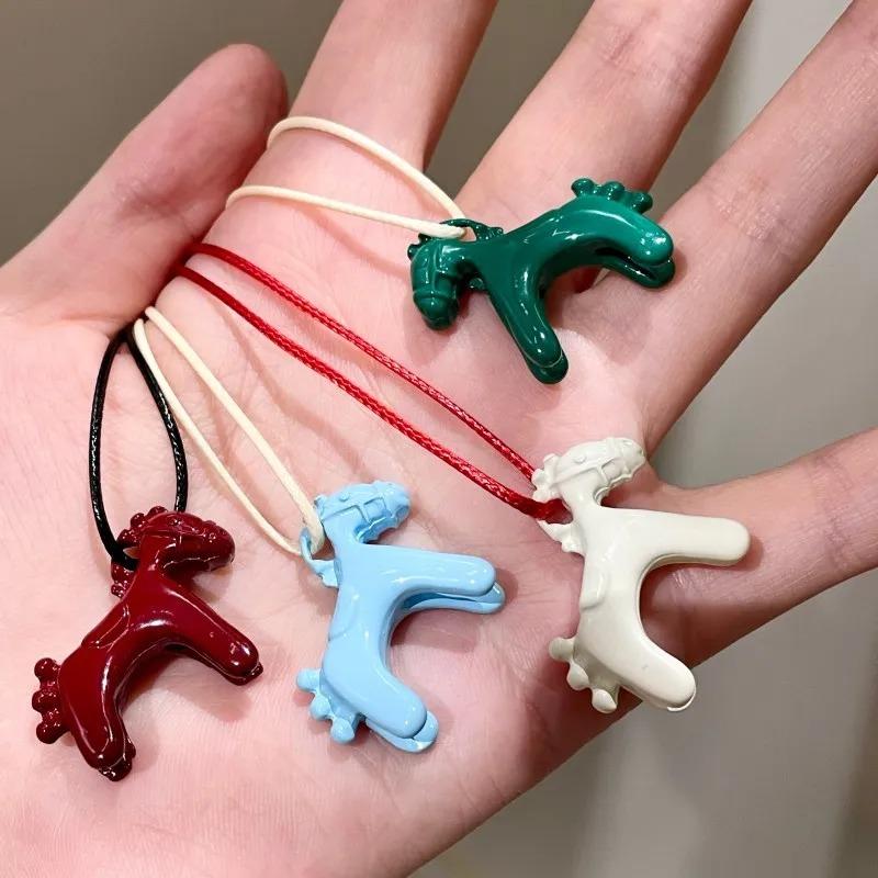 Horse Pendant Fashion Party Wedding Jewelry for Women Men Lucky Running Horse Chain Gold Plated Necklace Gift