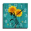 24 Cm Fashion Originality Wooden Square Wall-mounted Clock Quiet Desk Clock for Kitchen Office Living Room Study Dining Room