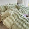 Winter Bubble Rabbit Fleece Four-piece Set Milk Fleece Thickened Flannel Warm Coral Fleece Quilt Cover