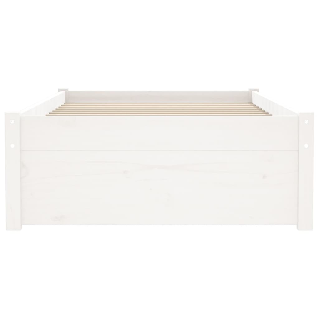 Solid Wood Bed Frame Without Mattress White 75 X 190 Cm
