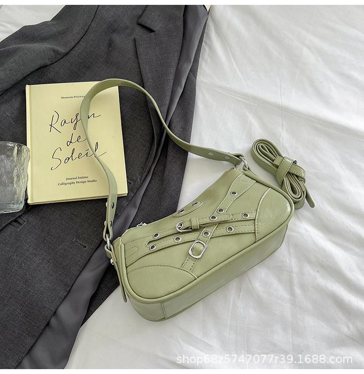 Slack Underarm Bag Women's 2025 Spring New Fashion Locomotive Small Square Bag Lazy Wind High Wisdom One Shoulder Crossbody Bag