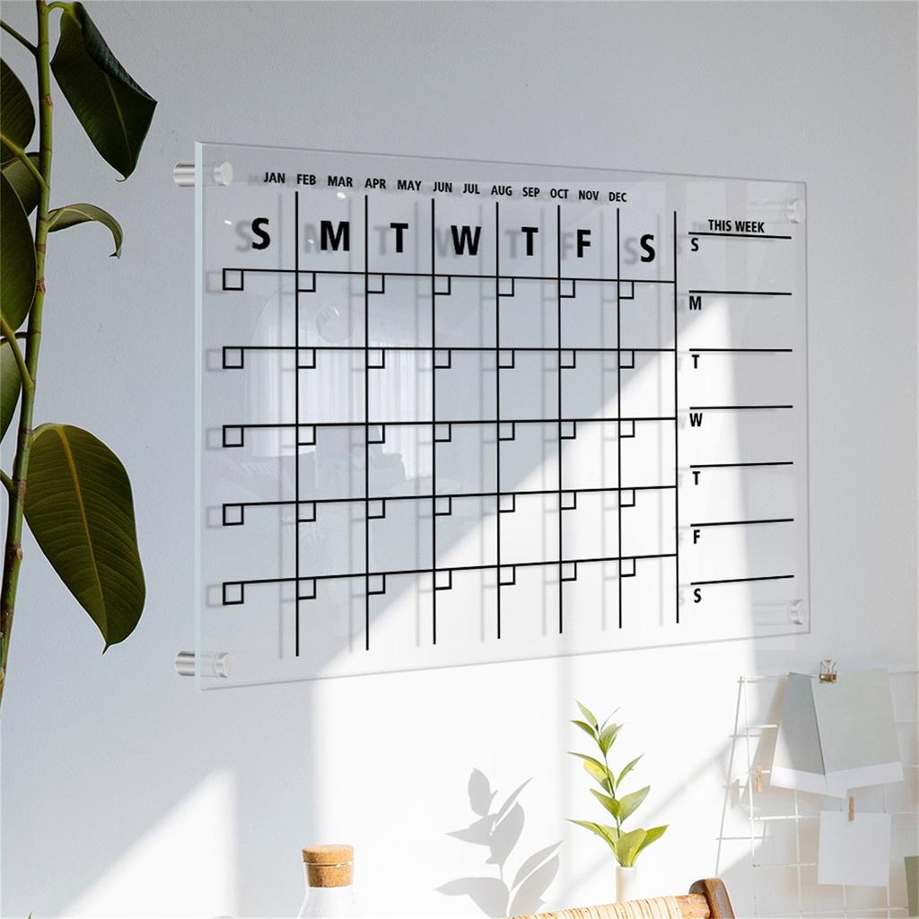 Personalized Weekly Planner Acrylic Wall Calendar For Wall  Personalized Board  Horizontal Wall Calendar  Monthly And Weekly Calendar  10ml