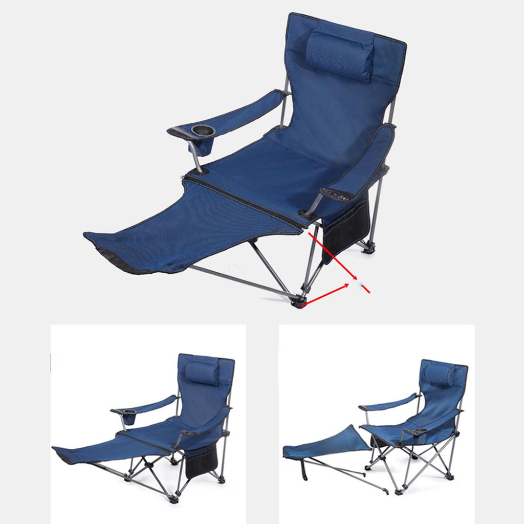 Scaun Pliabil de Exterior Portabil Flexibil Pânză Oxford Albastră Cadru de Fier Scaun de Camping pentru Pescuit