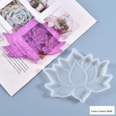 DIY Bastelarbeiten Schmuck Dekorationen Herstellungswerkzeuge Kristall Epoxidharz Form Lotus Untersetzer Tablett Tassenmatte Gießen Silikonform