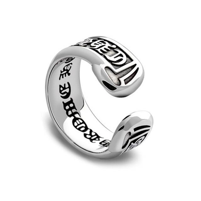English Letter Ring Silver Color Metal Adjustable Opening Rings for Women Poker Alphabet Creative Finger Ring Men Trendy Jewelry