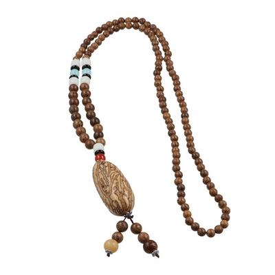 Chain All-match Long Sweater Chain Wooden Bead Necklace Buddhist Jewelry Accessories Women Necklace