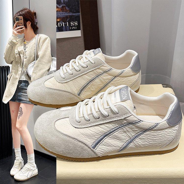 [Armano] Popular flat-bottomed Forrest Gump shoes women's 2025 new spring silver little white shoes breathable sports women's board shoes