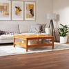 VidaXL Coffee Table, Side Table with Shelf, End Table, Living Room Furniture, Interior, Brown Wax 844470