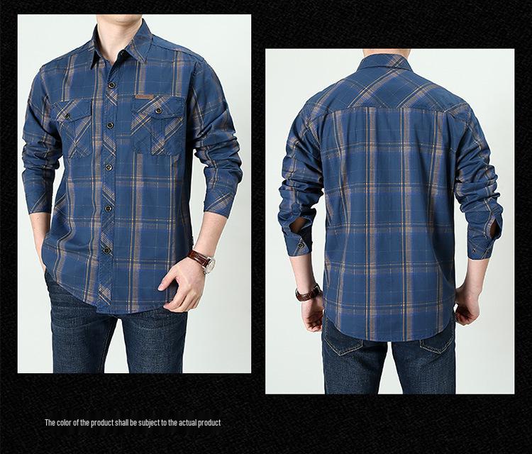 2024 Men's Winter Fleece-Lined Plaid Shirt – Plus Size, Long Sleeve, Casual Cotton Trendy Shirt