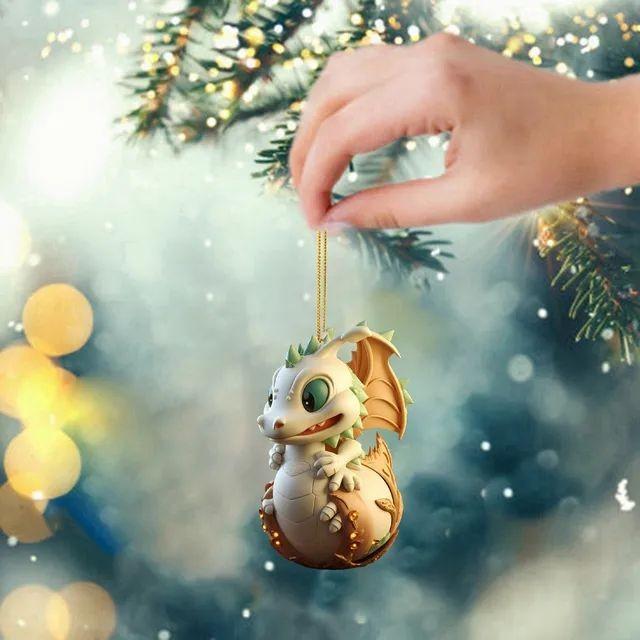 Cartoon Style Christmas Dragon Baby Hanging Decor For Festive Car Accessories