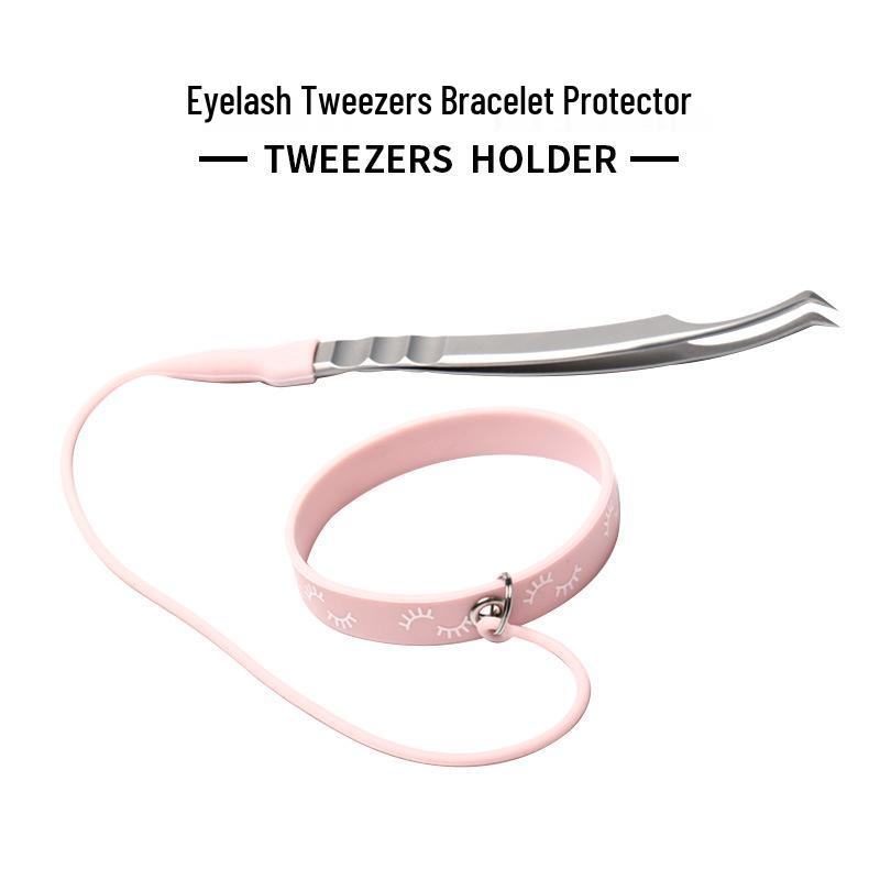 

Silicone Wristband Eyelash Tweezers Protector брудно-білий