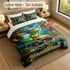 Dinosaur Theme Personalized 3Pcs Bedding Set Custom Text & Name 1 Sheet 2 Pillowcases Household Bedding 1pc