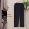 2026 High-Waisted Straight-Leg Pants for Middle-aged & Elderly Women - Spring, Autumn, Winter Velvet-Lined