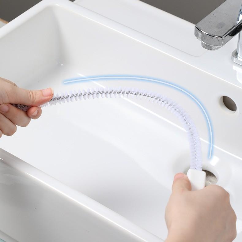 Cleaner Sink Drain Brush With Spiral Bristles For Effective Clog Removal