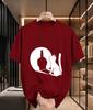2026 New Cotton Tshirt Funny Cat Middle Finger Shadow Print Casual Fashion Short Sleeve Tee