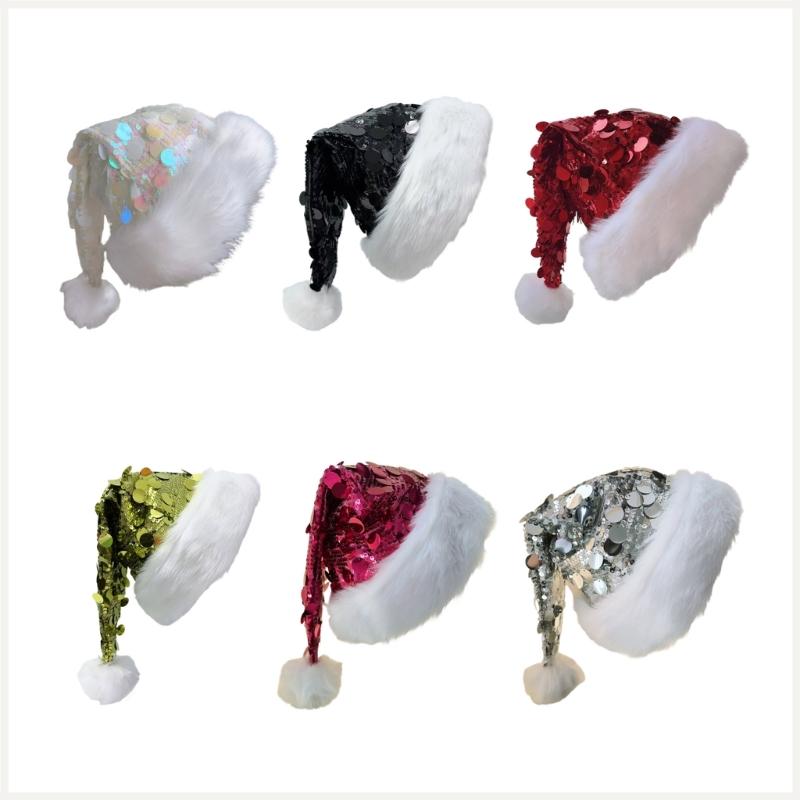 Christmas Sequins Santa Hats Holiday Cap Fashion Winter Accessory Christmas Costume Hat For Parties And Celebrations