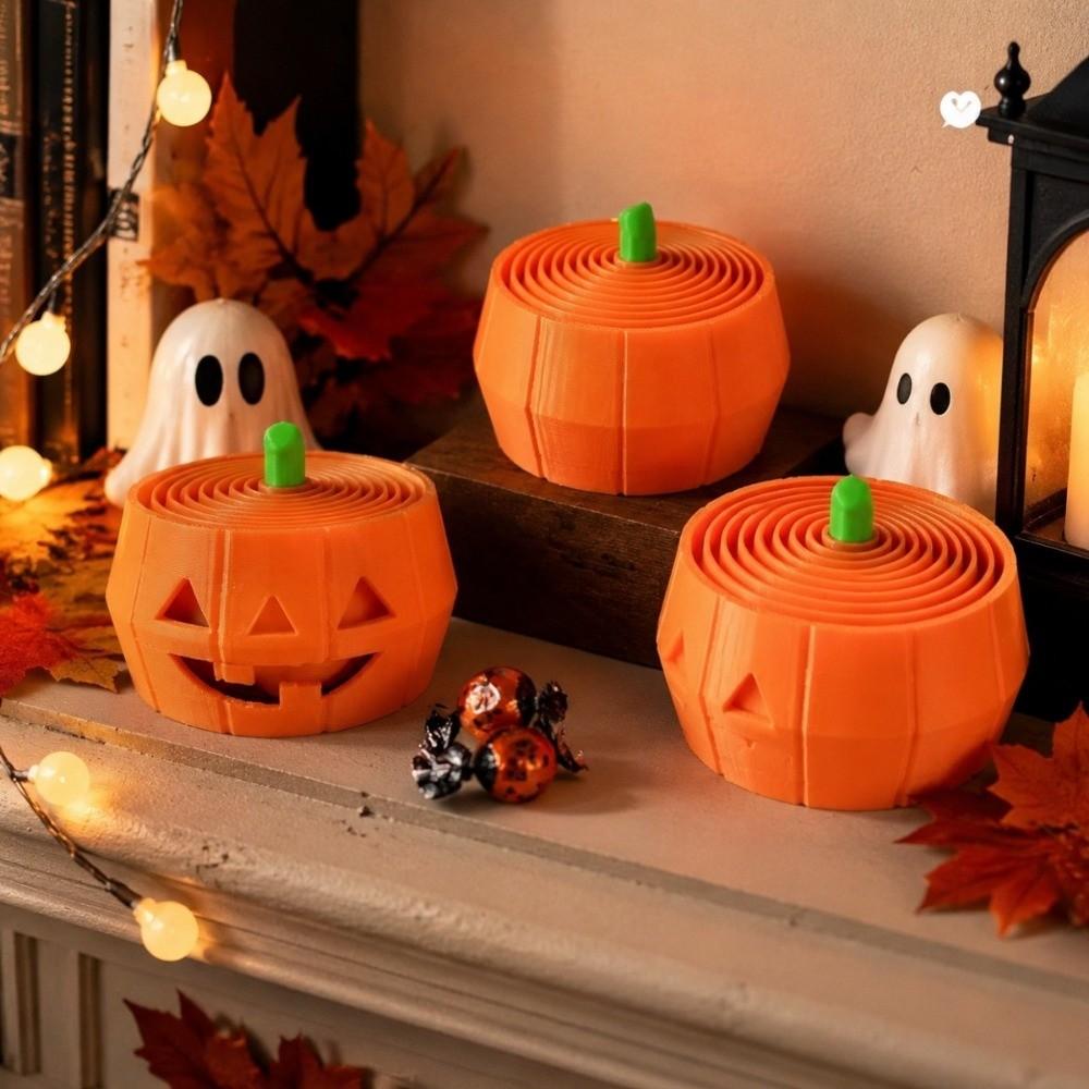 Halloween Theme Retractable Pumpkin Fidget Toy Flexible 3D Printed Pumpkin Toy  Halloween Decor