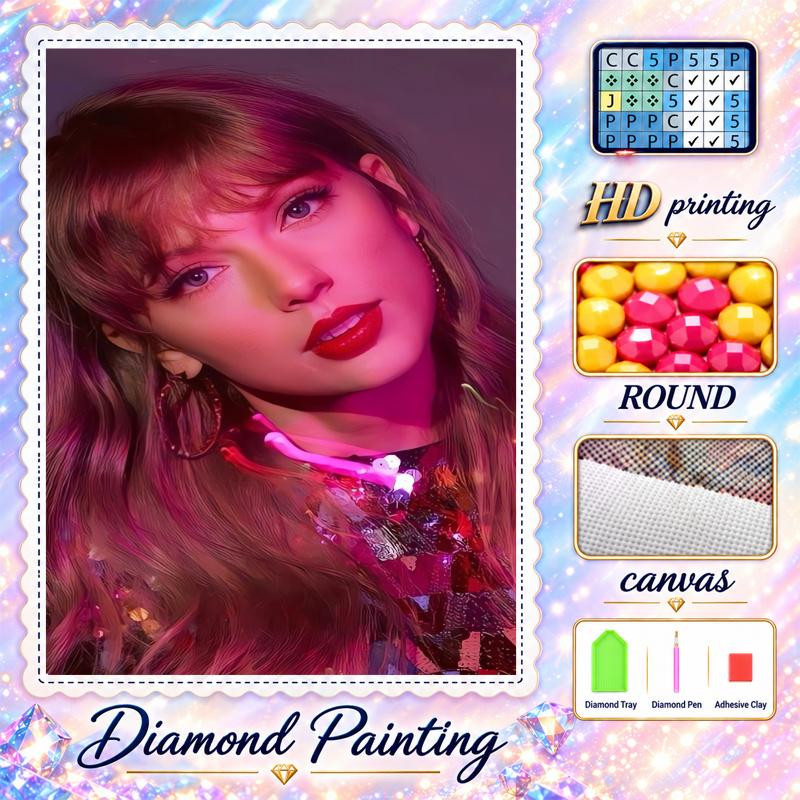 Taylor Swift Diamond Painting Kit 5D Full Drill DIY Diamond Mosaic Wall Art Home Decor