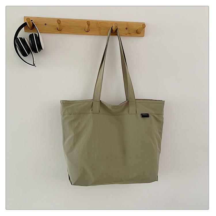 School bag large capacity fashion backpack simple solid color shoulder bag lightweight tote bag college student versatile class bag