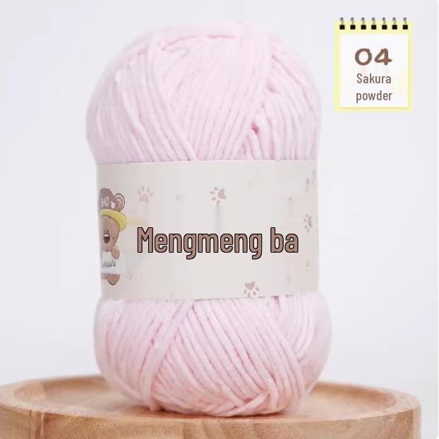 Süße matte Chenille-Wollkugel: Feines Eisstreifen-Garn für DIY-Häkelpuppen & Decken