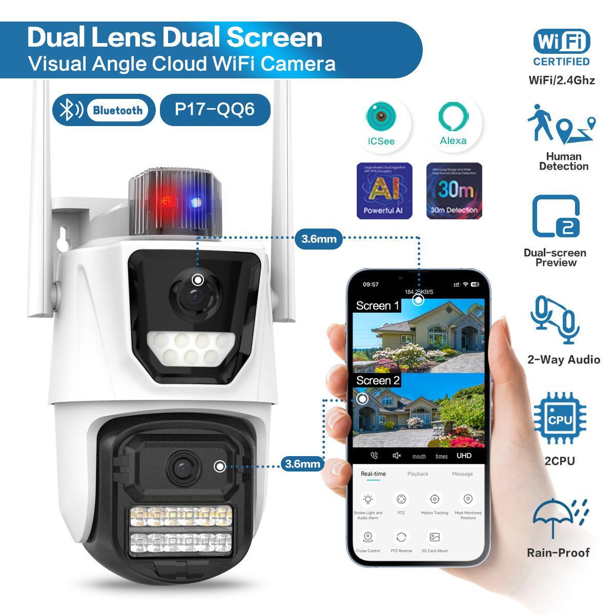 

Wireless HD Night Vision WiFi Camera: Binocular, Gun Ball Design for Indoor/Outdoor Use Custom: No Accessories, No Plug