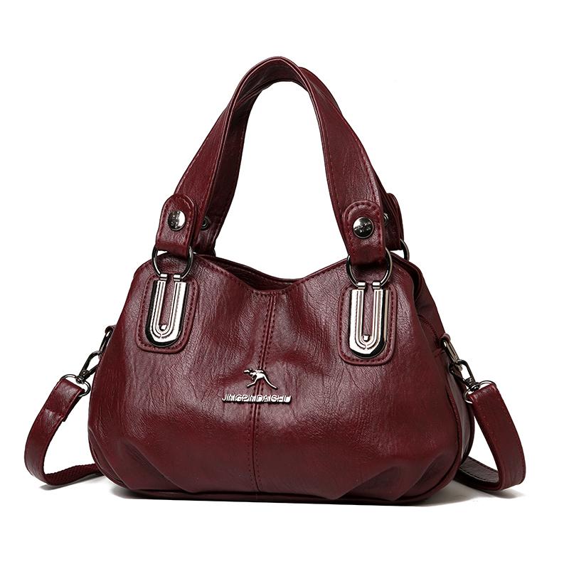

Fashionable Vintage Leather Handbag Large Capacity Women s Bag Middle-aged Women s Shoulder Messenger Bag for Daily Work Shopping and Socializing 29× 14 × 17 cm червоний