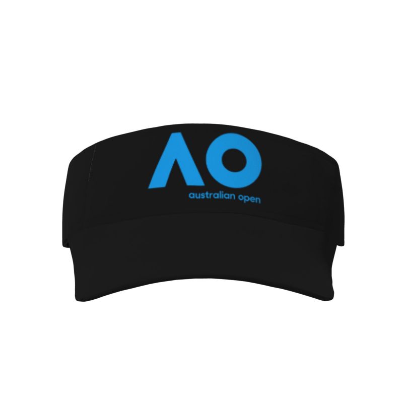 Australian Open AO Print Sun Visor Hats Adjustable Lightweight Sun Protection Sports Visor Hat for Sports Running Golf Tennis