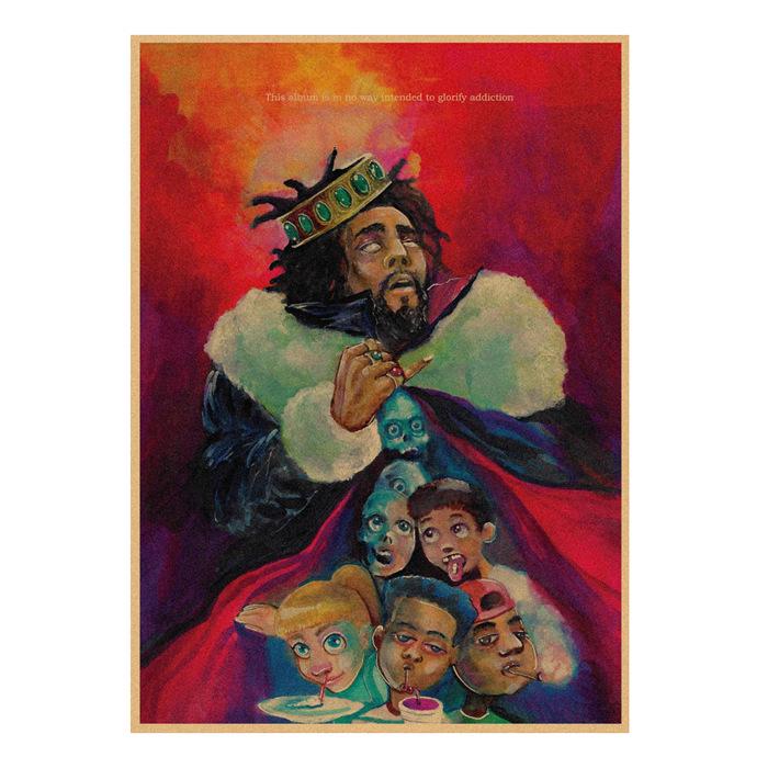 J. Cole & Lamar Rap Hip Hop Kraft Paper Wall Mural 491
