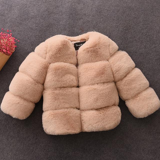 Mädchen Kunstpelzmantel Winter Kinder Mädchen Langarm Weihnachtsjacke Warme Kinder Mädchen Mantel Mädchen Oberbekleidung Kleidung