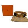 Great HERMES belt Collier de Chien 50 leather black leather Women Used