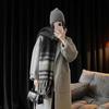 Autumn and Winter New Thickened Warm Circle Yarn Colored Imitation Cashmere Plaid Scarf Women's Tassel Versatile Shawl