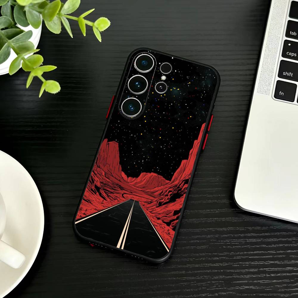 Dark Space Astrology Mountain Phone Case For Samsung S26,S25,S24,S23,S22,S21,S20,Plus,Fe,Lite,Others Black Cover