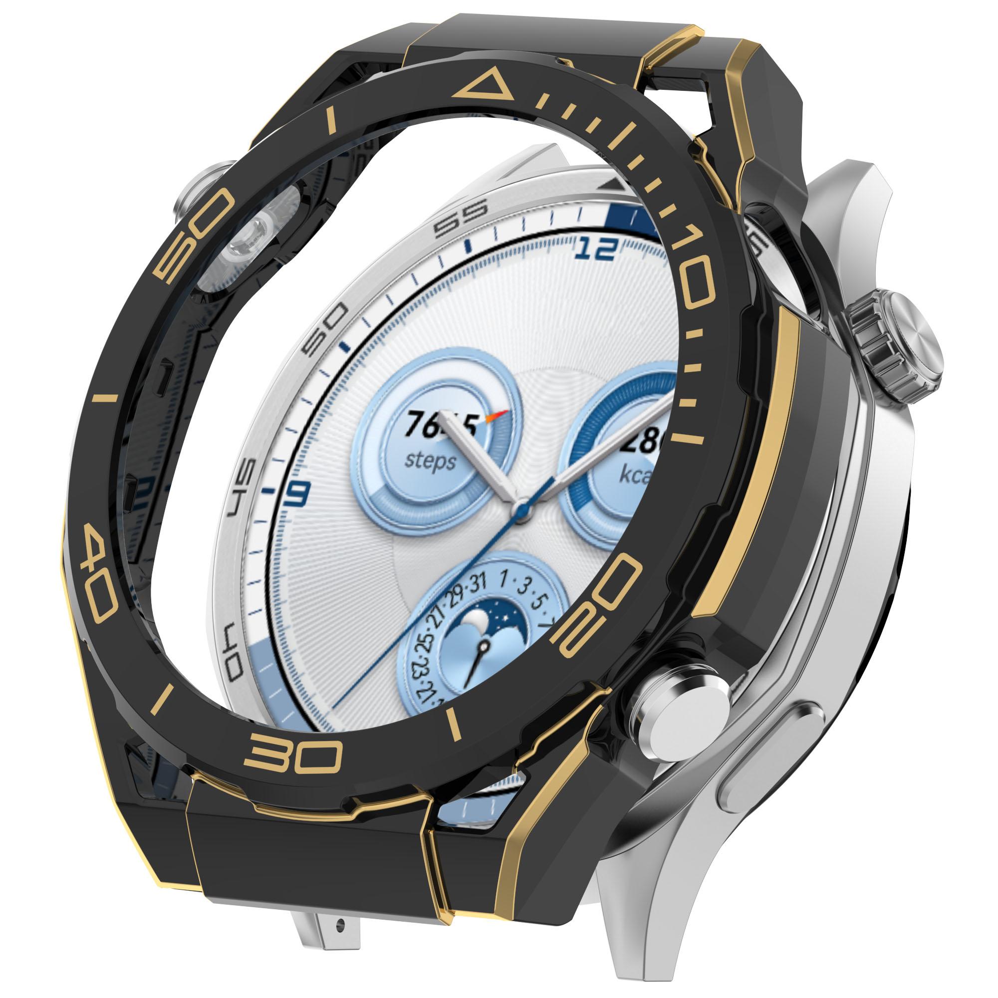 

For Huawei Watch GT 5 46mm Protective Case High-End Anti-Drop PC Watch Frame Black/Gold