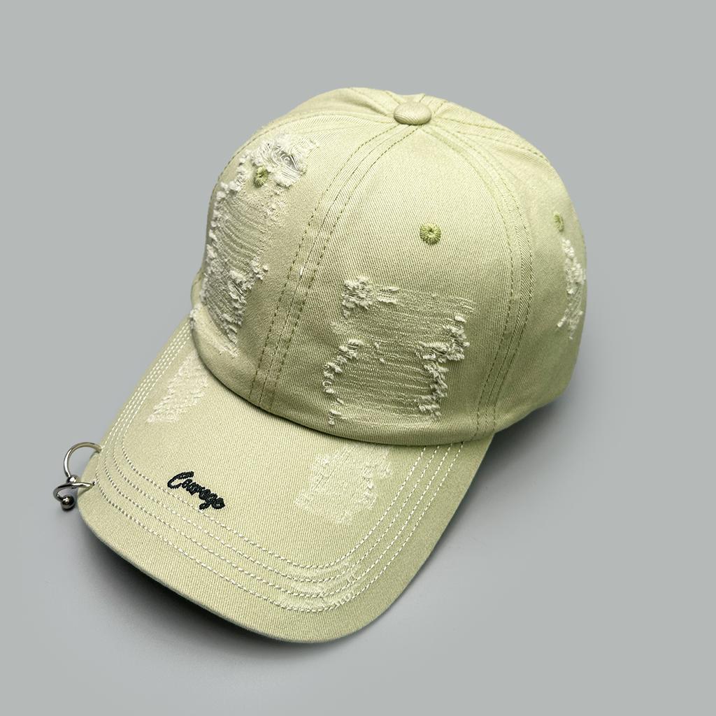 Persönliche Bügel-Ring-Buchstabenstickerei Baseballkappen Neue Unisex-Sonnenblenden Gebrochener Stil Vielseitige Nischenmode Retro Schirmmützen