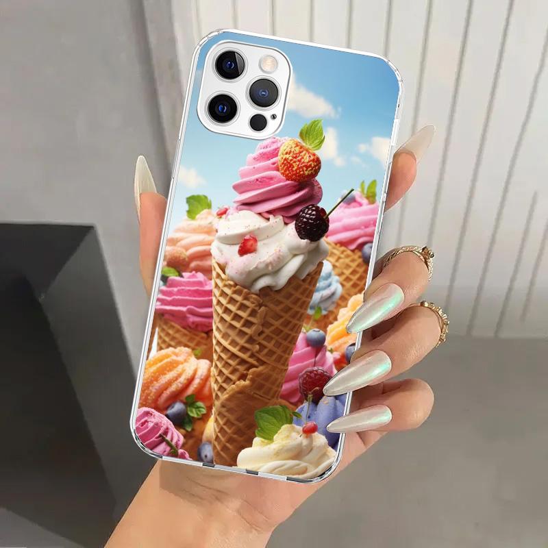 Macaron Ice Cream Cake Doughnut Phone Case for Iphone 17 Air 16 15 Plus 14 13 Mini 12 11 Pro Max 16E 7 8 SE 2020 Soft Funda Prin