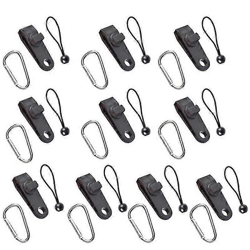 1set Tarp Clips With Ball Bungee Cords And Carabiner Buckle Kit