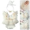 Neugeborenen Fotografie Outfit Set Inklusive Schmetterling Anhänger Strampler und Stirnband Requisiten für 0-1 Monat Baby Fotoshootings