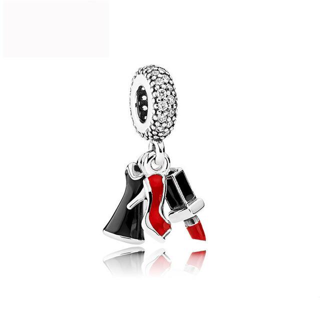 European Green Clover Cactus Shoe Pendant 925 Sterling Silver Beads Fit Fashion Bracelet For Women Jewelry Making