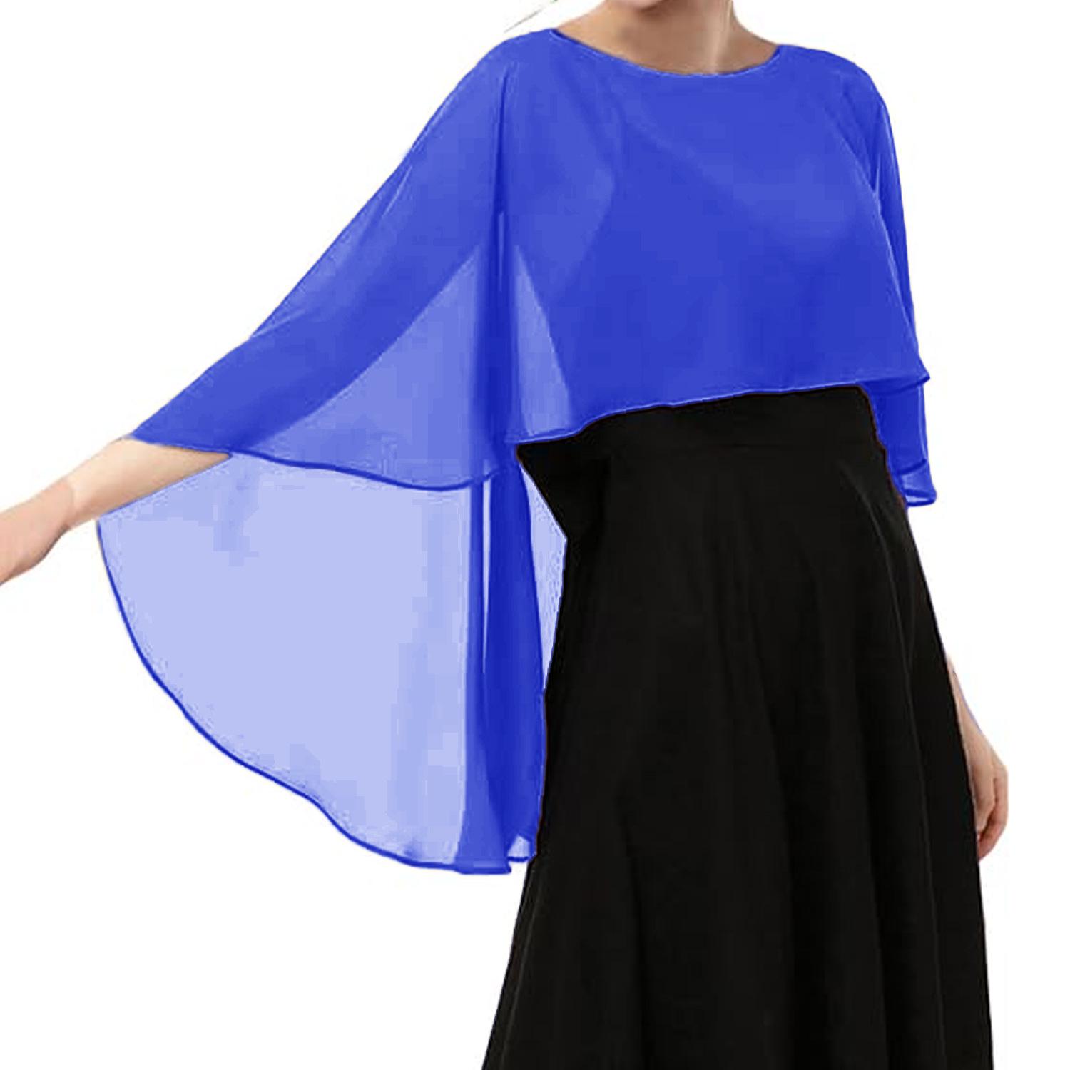 Cross 100D Chiffon Lightweight Women s Shawl - Simple Hollow Round Hole Design королевский синий