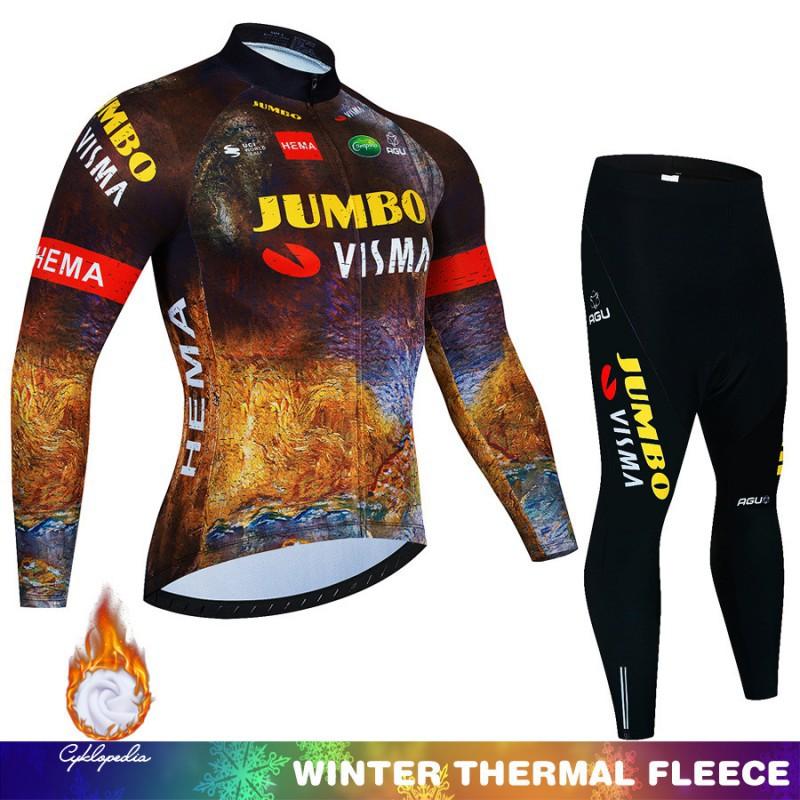 

JUMBO Men s Women s Fleece Riding Suit Strap Set Road Mountain Bike Bicycle Warm Shirt L
