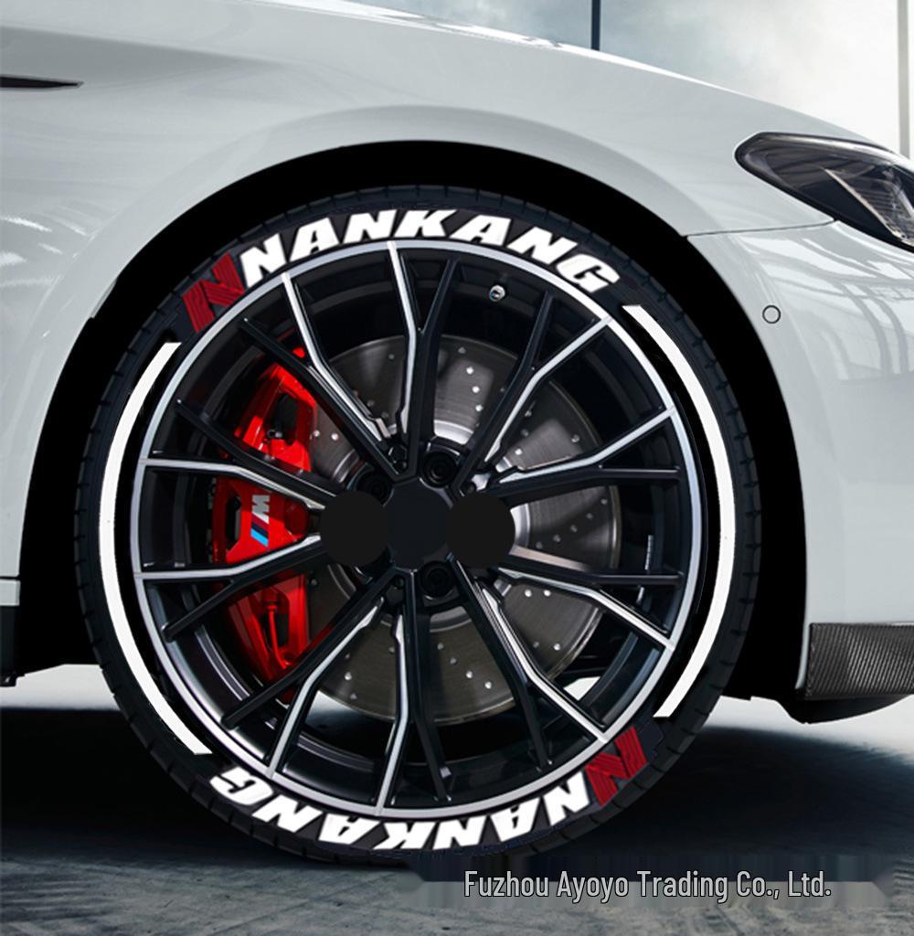 3D Multicolor Car Tire Letter Stickers - PVC Material