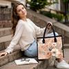 Elegant Floral Tote Bag Soft Stylish Large Capacity Daily Carry Bag for Women 