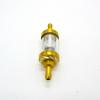Washable Motorcycle Inline Fuel Filter Gold Aluminum Glass Mesh 8mm Universal Replacement for Scooter ATV Pit Bike