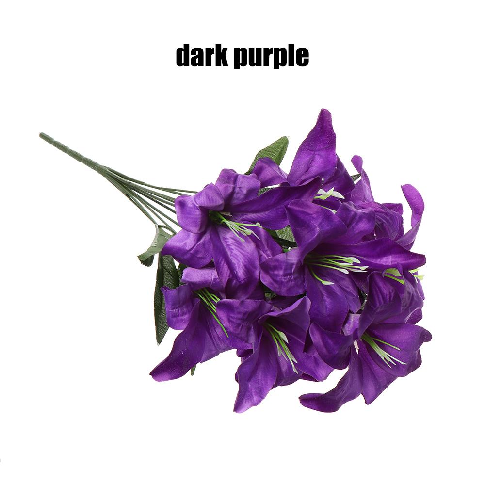 10 Heads Artificial Silk Lilies Flowers European Multicolor Fake Bridal Flower Bouquet Wedding Home Party Decoration Flowers