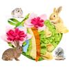 Interactive Foraging Mat Rabbits Small Pets Washable Non-Slip Feeding Toy Enrichment Pad Pink