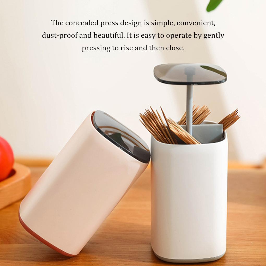 Toothpick Box Home Supplies Storage Case Multicolored Automatic Wheat Multifunctional Compact Size Toothpicks Holder