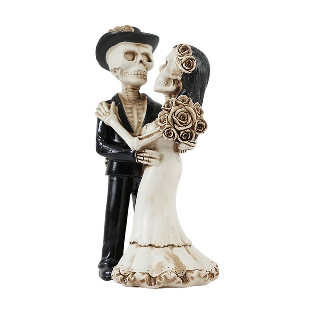 Halloween Skeleton Groom And Bride Resin Ornament Decoration