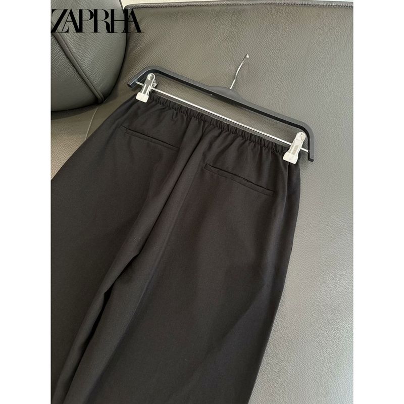 Zaprha 2025 Summer New Arrival Lightweight Draping Mid-Waist Minimalist Casual Pants for Women Slim Looking Loose Feeling 3067450